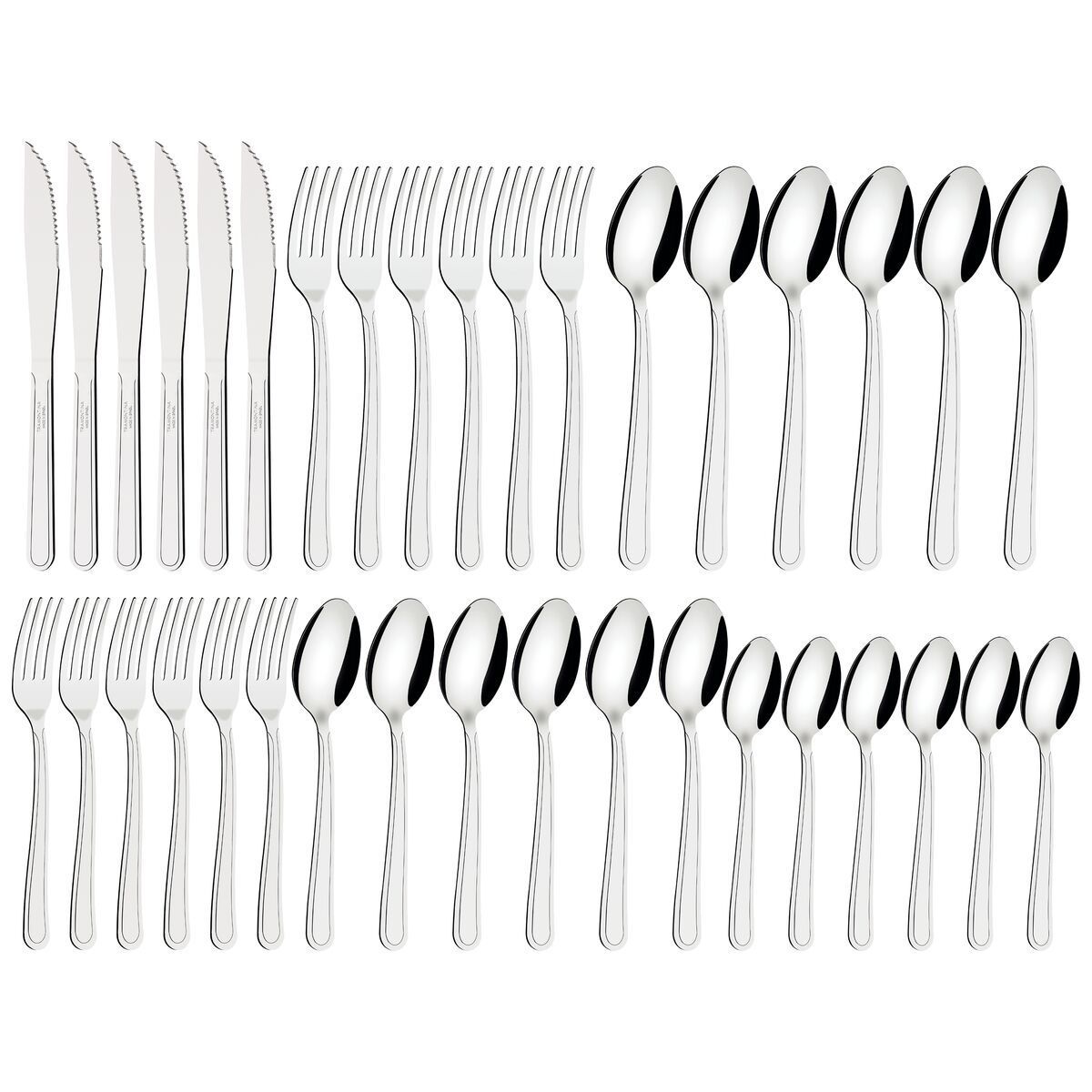 Faqueiro Tramontina Búzios em Aço Inox 36 Peças