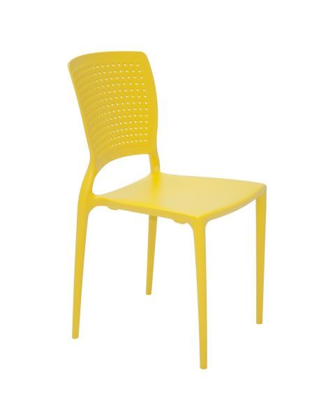 Conjunto 4 Cadeiras Tramontina Summa Safira em Polipropileno e Fibra de Vidro Amarela