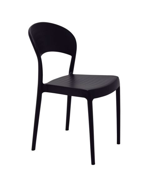 Conjunto 4 Cadeiras Tramontina Summa Sissi encosto fechado Summa em Polipropileno e Fibra de Vidro Preto ECO