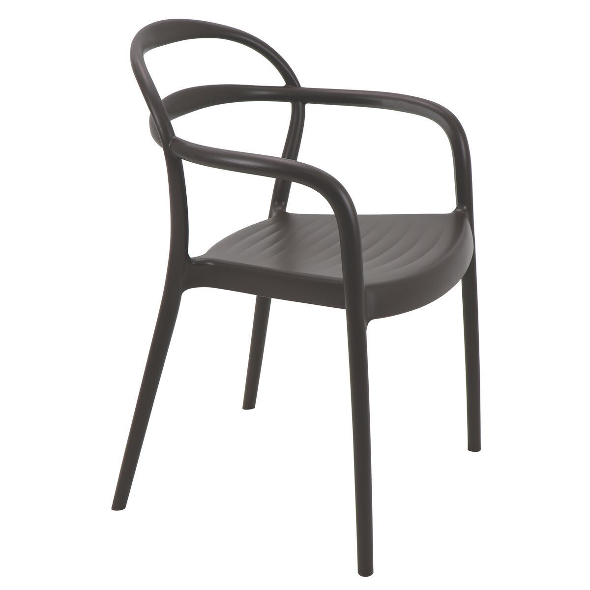 Conjunto 4 Cadeiras Tramontina Summa Sissi em Polipropileno e Fibra de Vidro com Braços Marrom