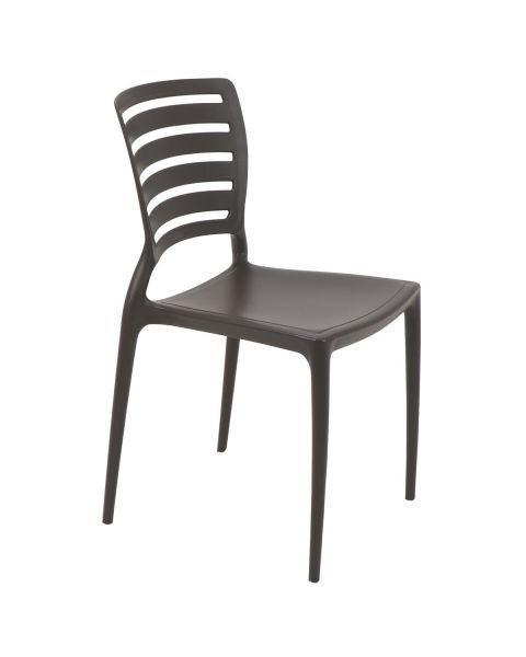 Conjunto 4 Cadeiras Tramontina Summa Sofia em Polipropileno e Fibra de Vidro Marrom com Encosto Horizontal