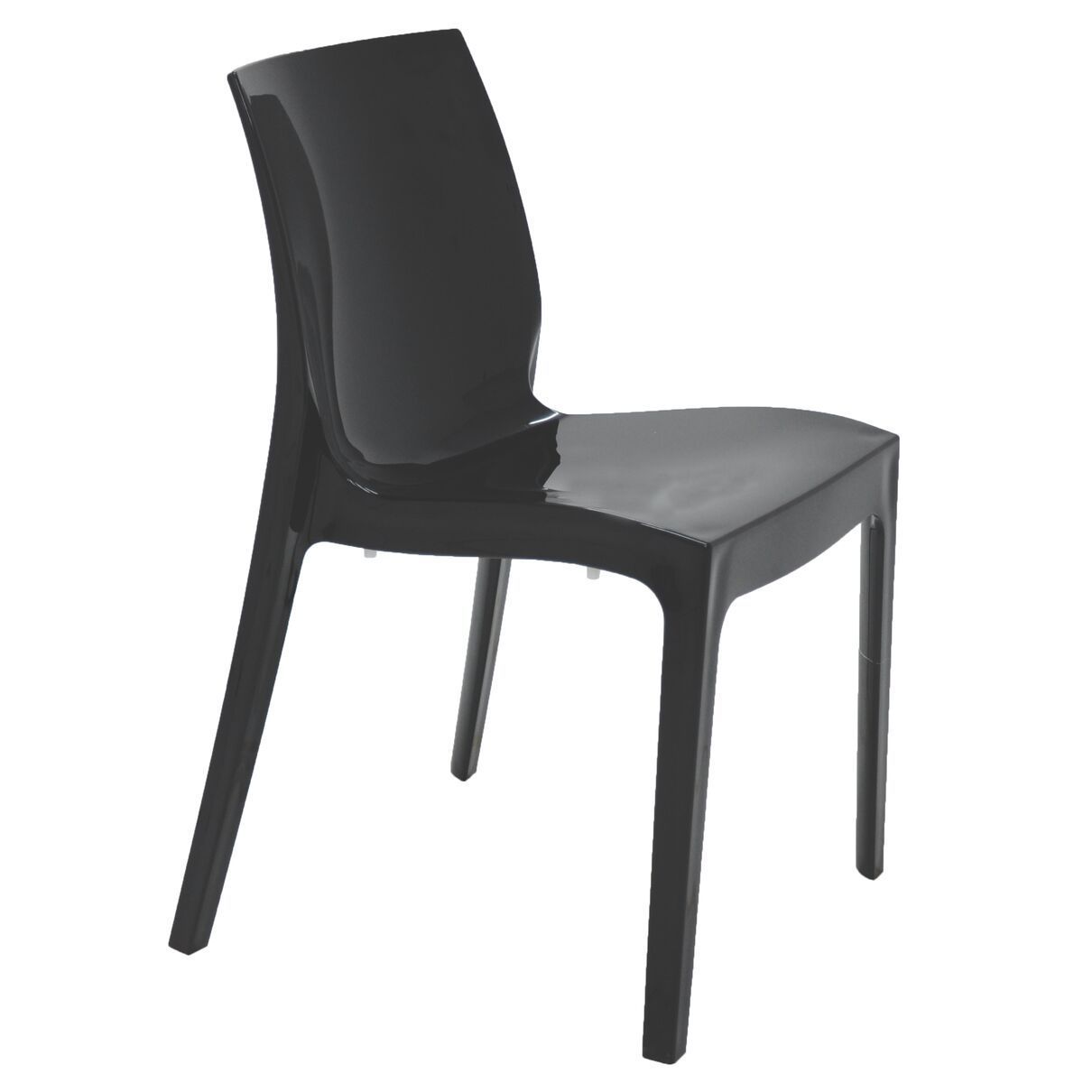 Conjunto 4 Cadeiras Tramontina Summa Alice Brilho Summa em Polipropileno Preto