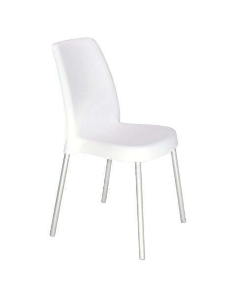 Conjunto 4 Cadeiras Tramontina Summa Vanda em Polipropileno Branco com Pernas em Alumínio