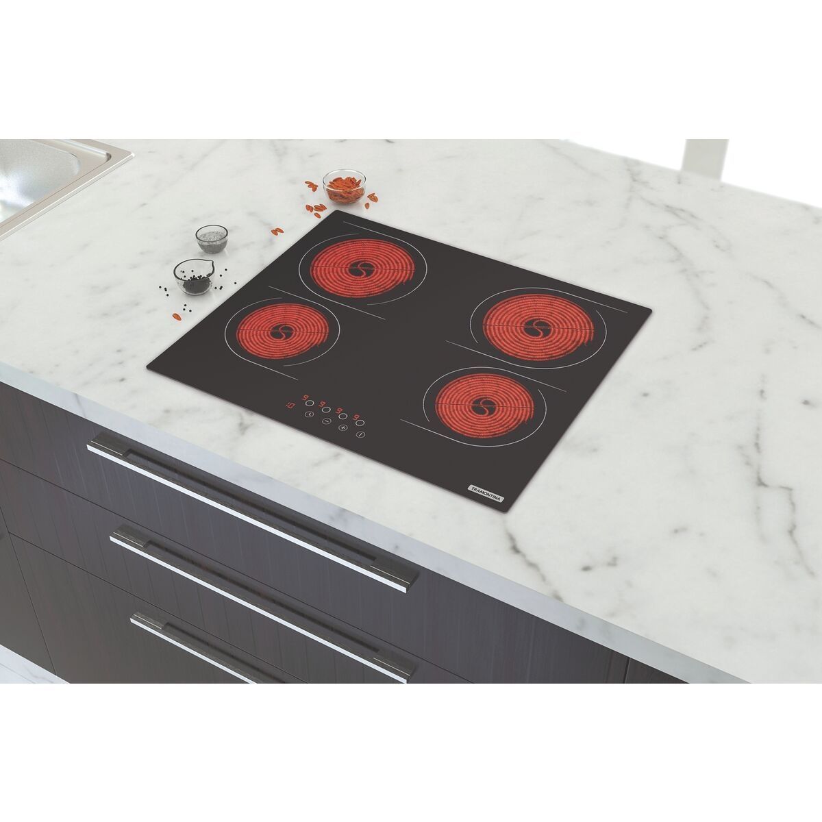 Cooktop Elétrico Tramontina New Square Vitrocerâmico com 4 Áreas de Aquecimento e Comando Touch