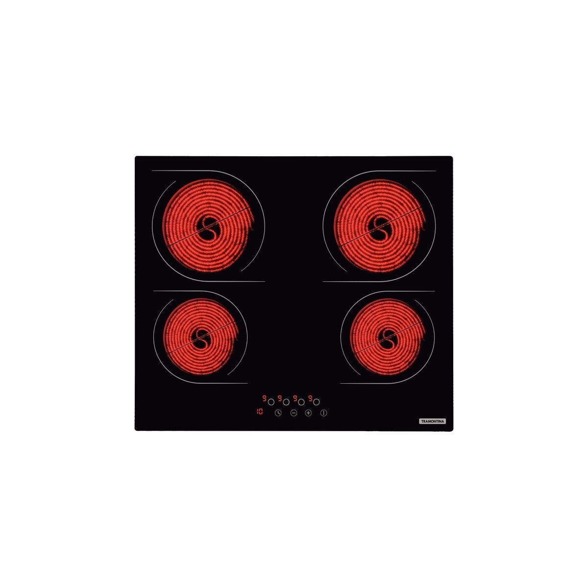 Cooktop Elétrico Tramontina New Square Vitrocerâmico com 4 Áreas de Aquecimento e Comando Touch