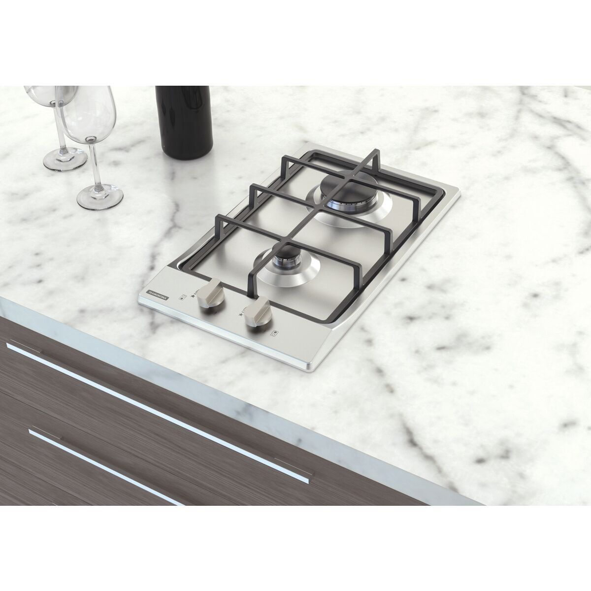 Cooktop a Gás Tramontina Dominó em Aço Inox e Trempes em Ferro Fundido com Acendimento Superautomático 2 Queimadores