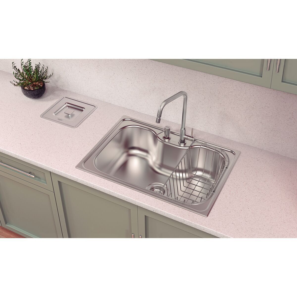 Torneira de Bancada Tramontina Angolare em Aço Inox com sistema anti-gotejamento