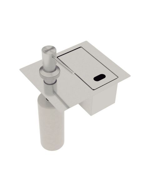 Porta Esponja de embutir Tramontina com Tampa e Dosador de Sabão Líquido em Aço Inox