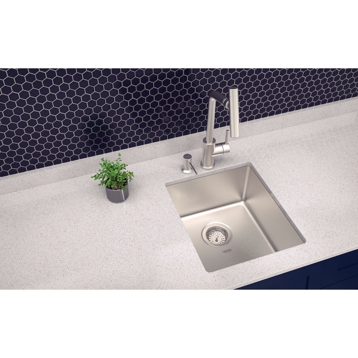 Cuba Tramontina Design Collection Quadrum 34 Undermount em Aço Inox com Acabamento Acetinado 34x40 cm