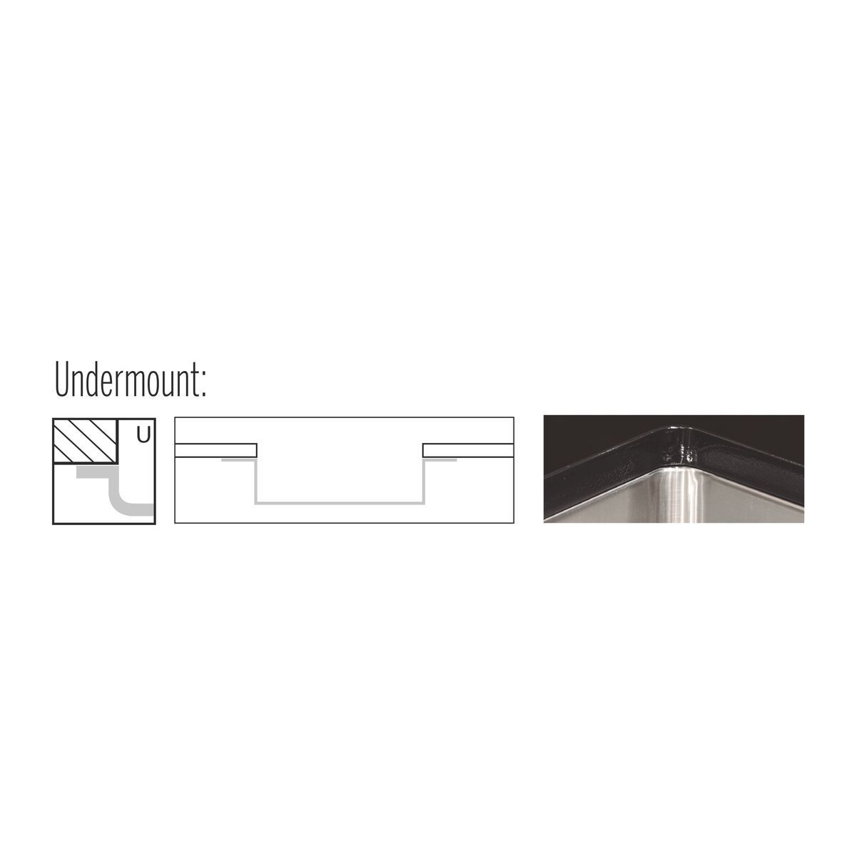 Cuba de embutir Tramontina Design Collection Quadrum Undermount em Aço Inox com Acabamento Acetinado 50 U 50X40 cm