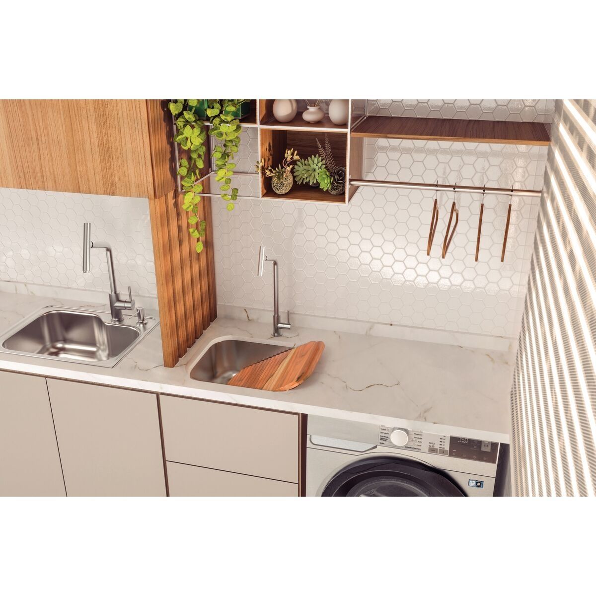 Cuba de Sobrepor Tramontina Morgana Compact 48 FX em Aço Inox com Acabamento Escovado 55 x 42 cm com válvula