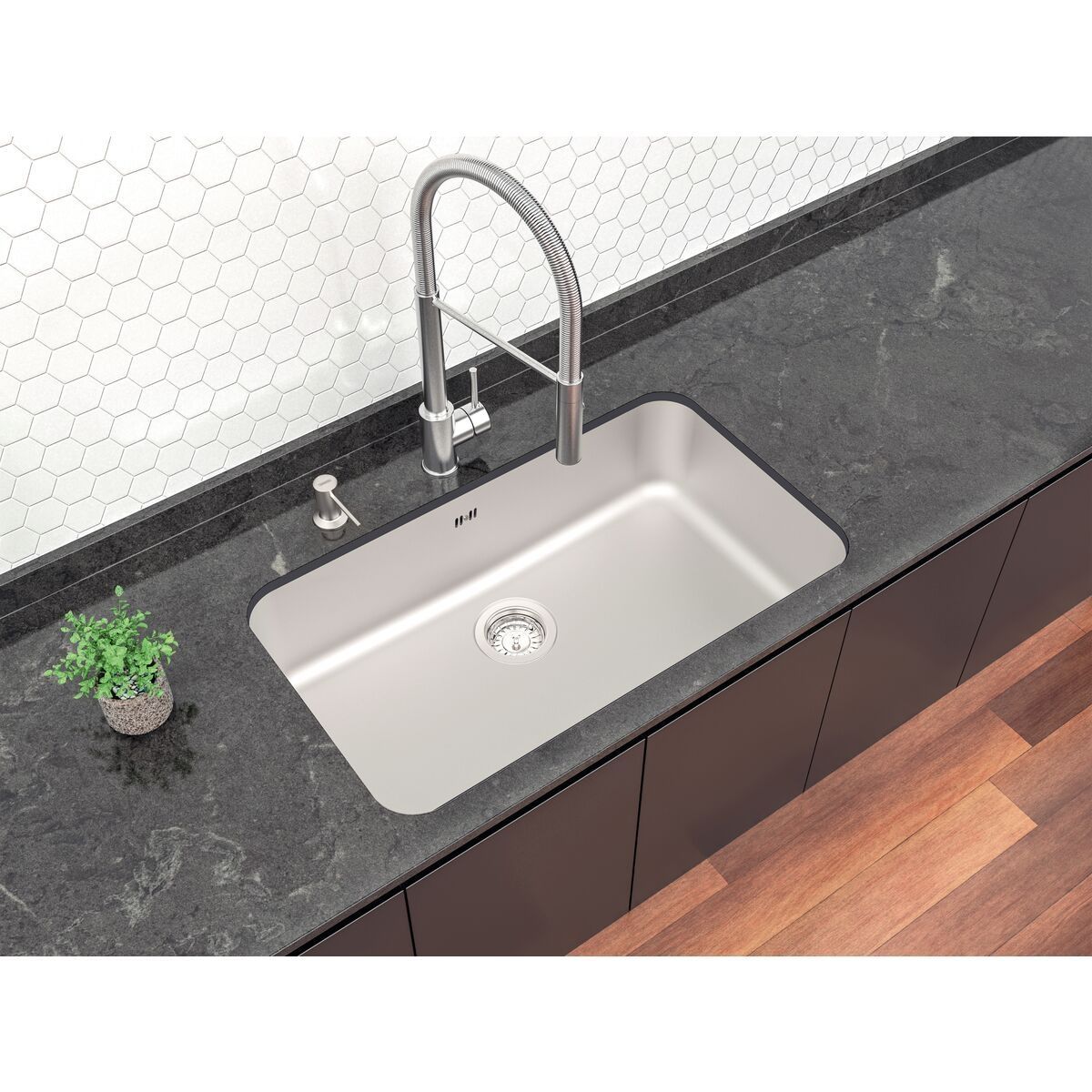 Cuba de Embutir Tramontina Dora 70 BL R6 em Aço Inox Escovado e Válvula com escape