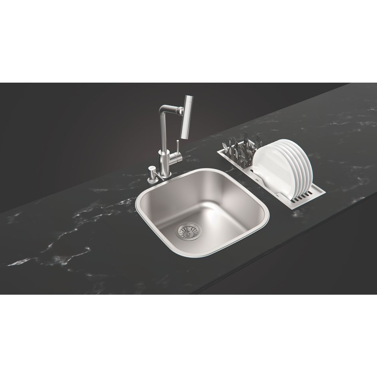 Cuba de Embutir ou Sobrepor Tramontina Tramontina Aria Maxi 40 BS em Aço Inox Escovado 40x40 cm