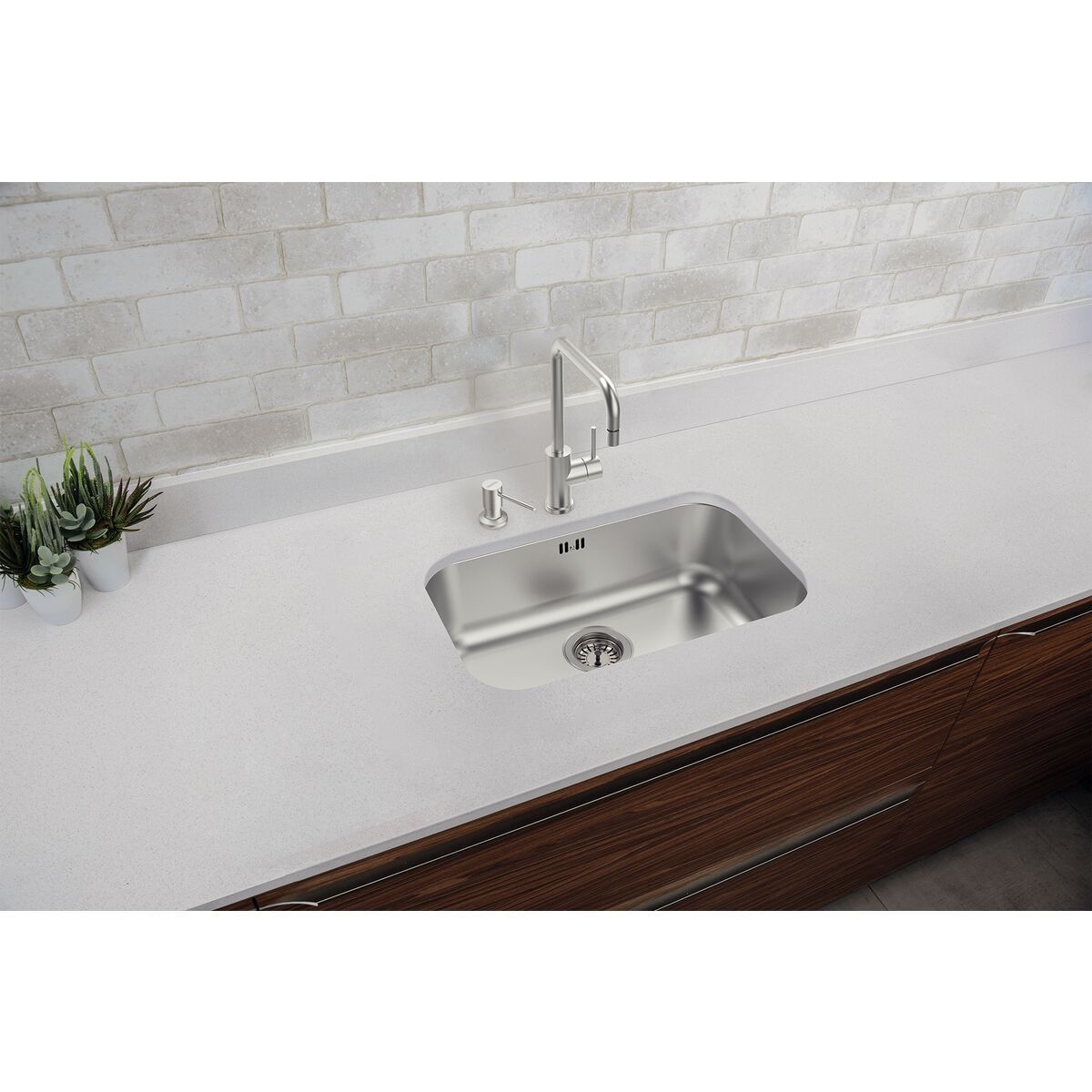 Cuba de embutir Tramontina Lavínia 56 BL em Aço Inox Escovado 56x34 cm