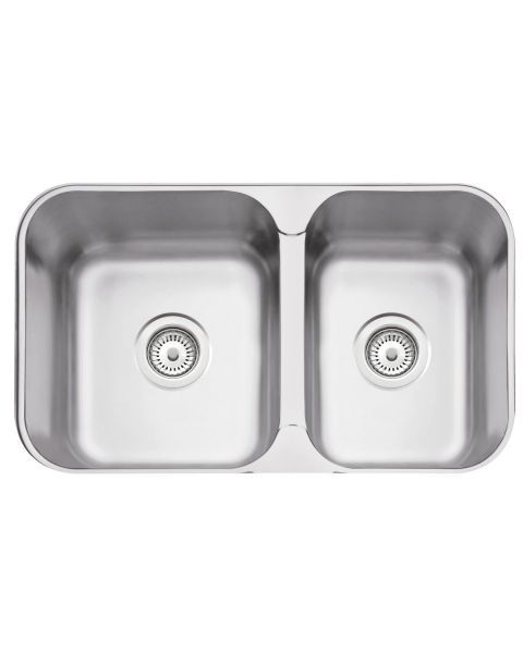 Cuba de embutir/sobrepor Tramontina Isis 2C 34-28 BS em Aço Inox escovado 69x40 com 2 Cubas