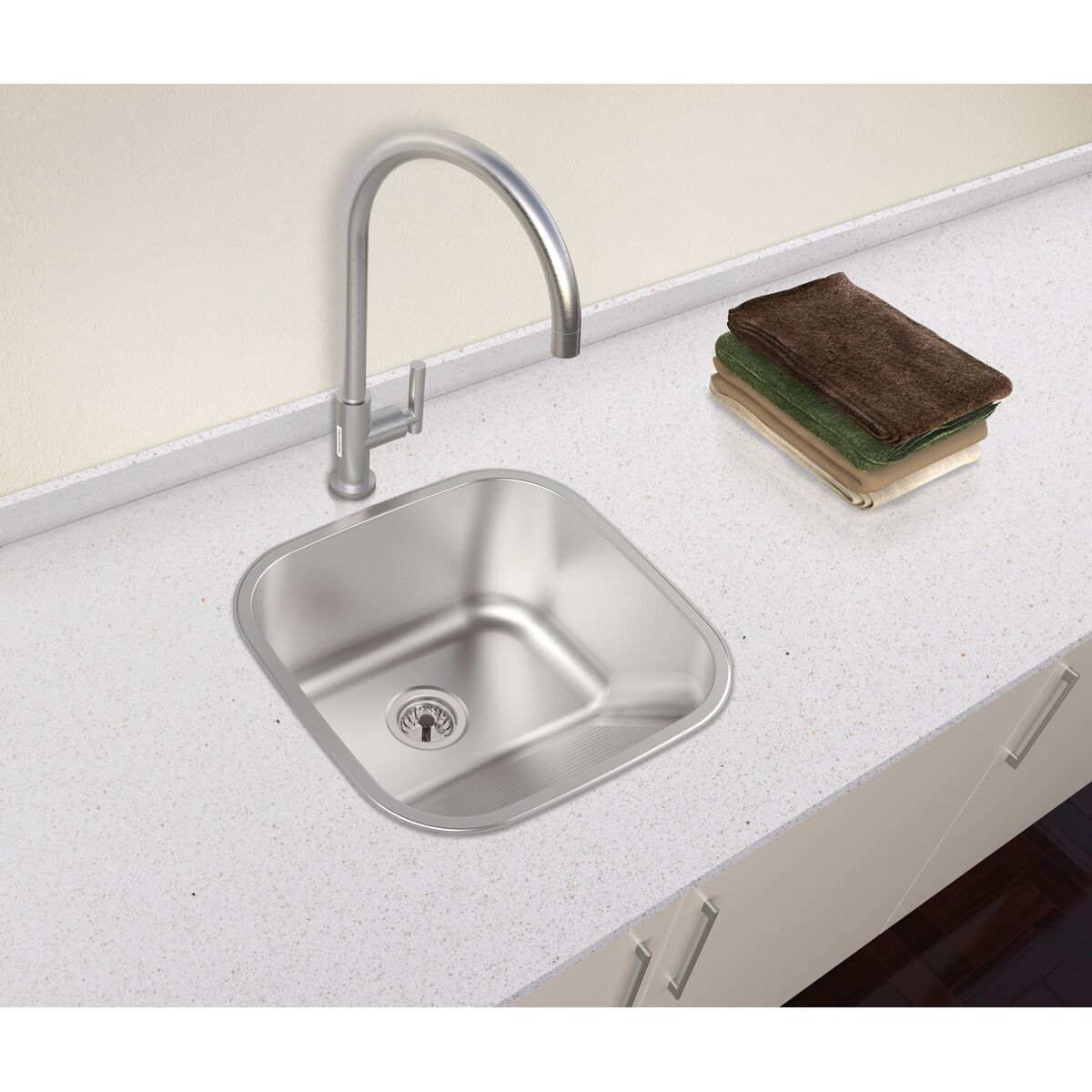 Tanque de Encaixe Tramontina Hera Compact 25L em Aço Inox Escovado 40x40 cm