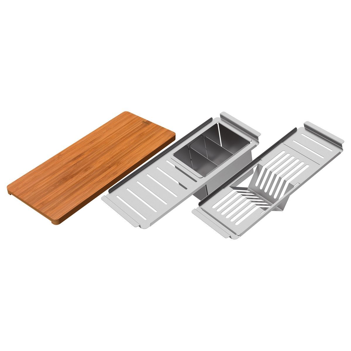 Kit de acessórios em aço inox para cubas Quadrum Design Collection