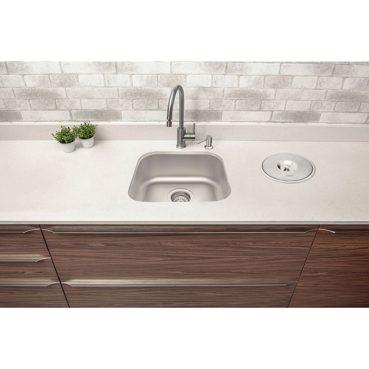 Cuba de embutir Tramontina Lavínia 40 BL em Aço Inox Escovado 40x34 cm