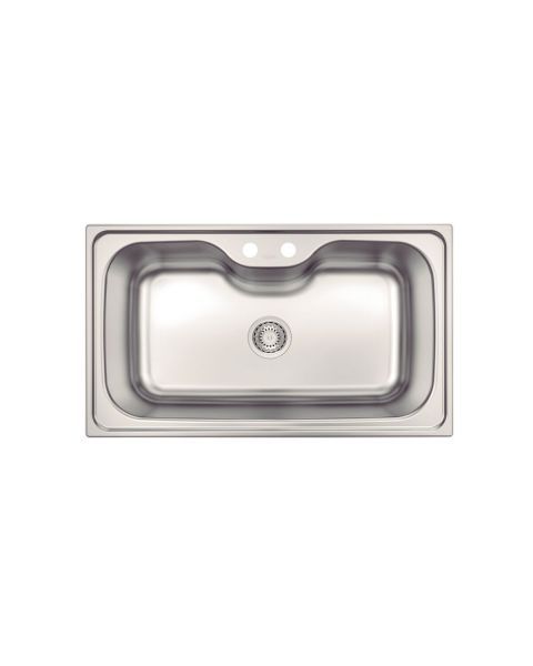 Cuba de Sobrepor Tramontina Morgana Maxi 78 FX em Aço Inox com Acabamento Escovado com Válvula 86x50 cm