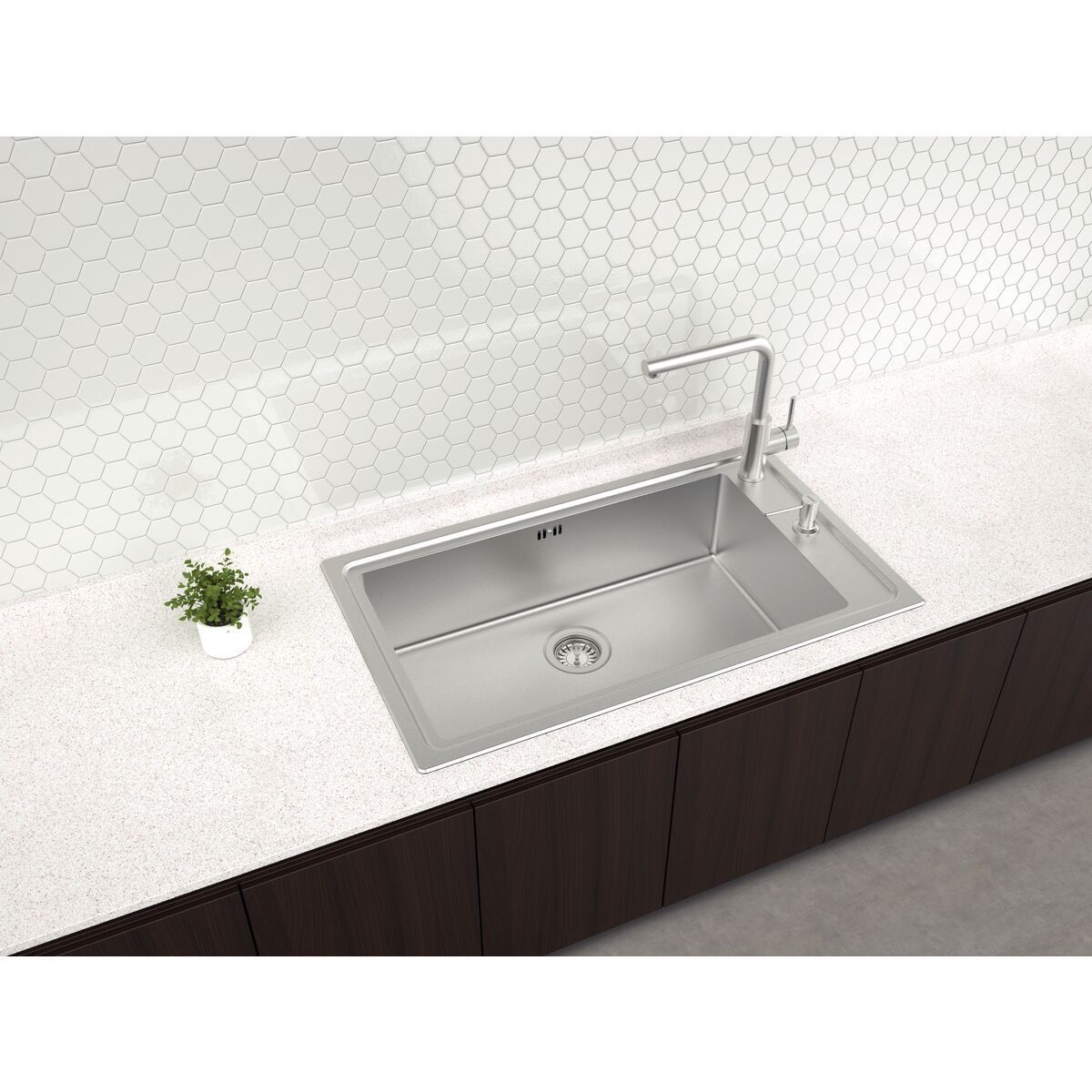 Cuba de Sobrepor Tramontina Square 86 em Aço Inox