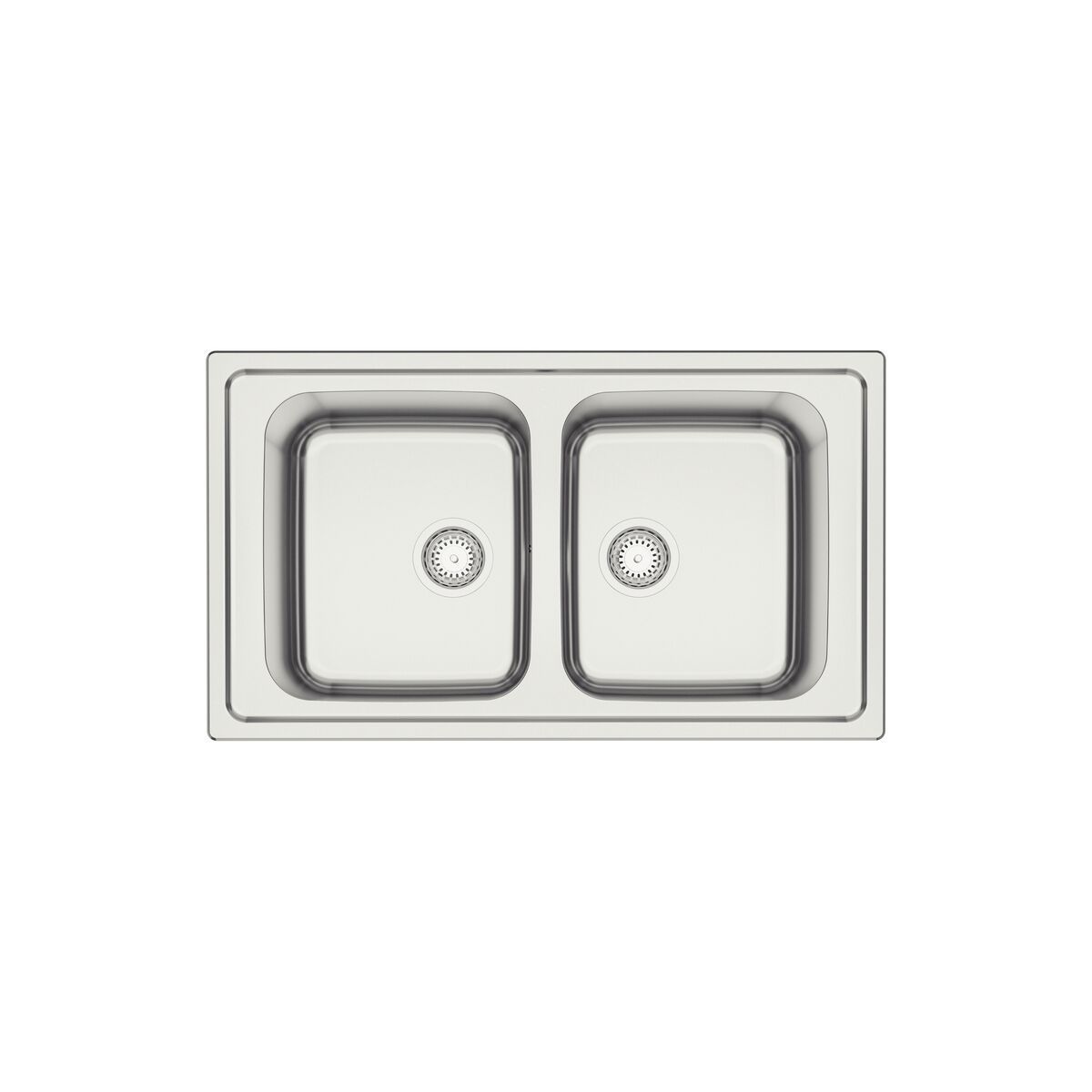 Cuba de Sobrepor Tramontina Marea Deep 2C 34 em Aço Inox com Acabamento Escovado 86 x 50 cm com Válvula