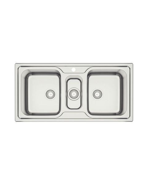 Cuba de Sobrepor Tramontina Marea Deep 2 Cubas e Auxiliar em...