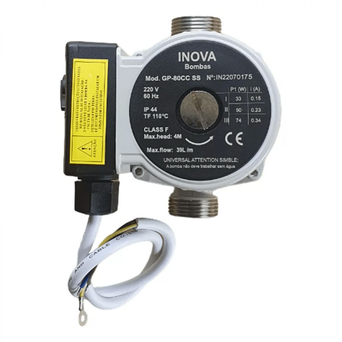 INOVA BOMBA CIRCULADORA GP-80CC SS (INOX - 220V)