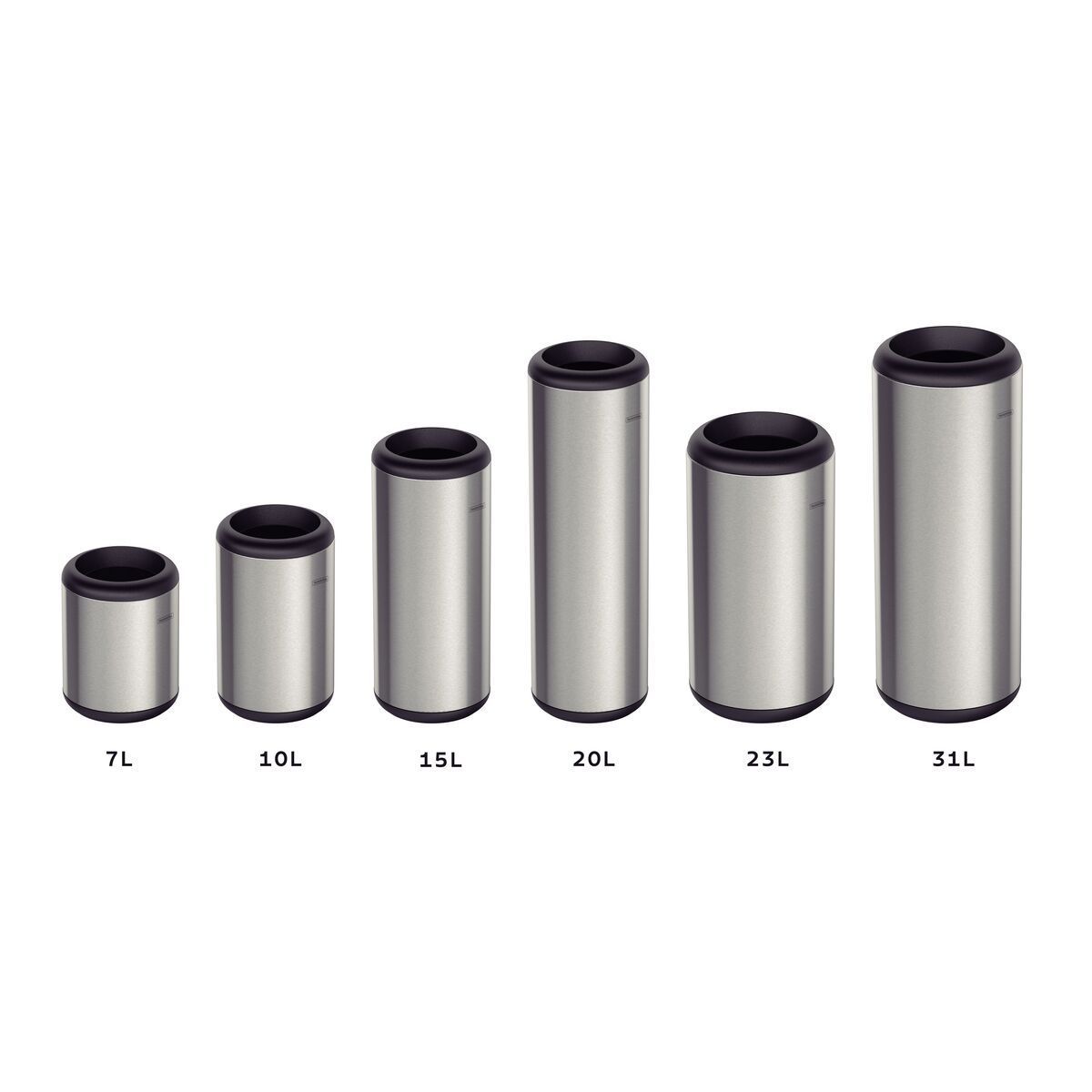 Lixeira Inox Tramontina Portofino com Acabamento Acetinado e Aro e Base em Polipropileno 15 L