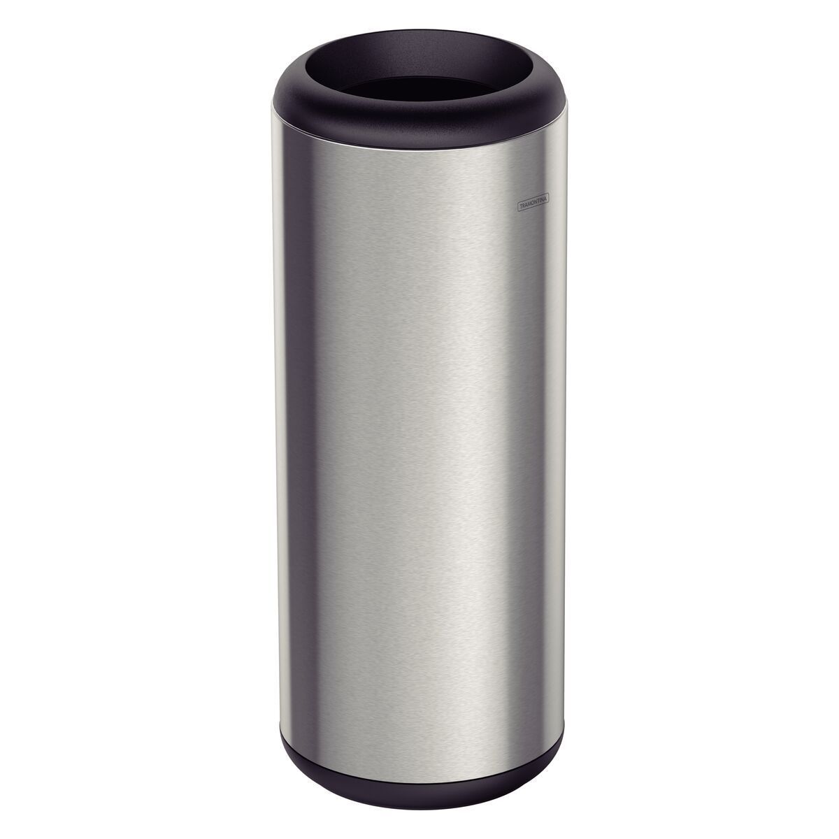 Lixeira Inox Tramontina Portofino com Acabamento Acetinado e Aro e Base em Polipropileno 31 L