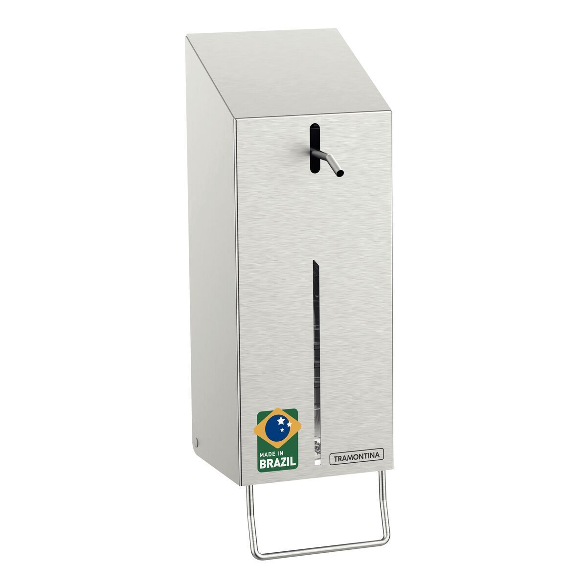 Dispenser de &Aacute;lcool Gel e Sab&atilde;o L&iacute;quido 500 ml Tramontina em A&ccedil;o Inox com Acabamento Acetinado