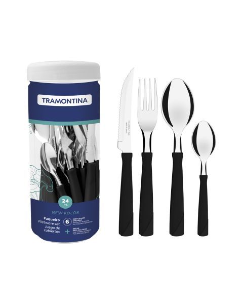 Faqueiro Tramontina New Kolor com L&acirc;minas em A&ccedil;o Inox e...