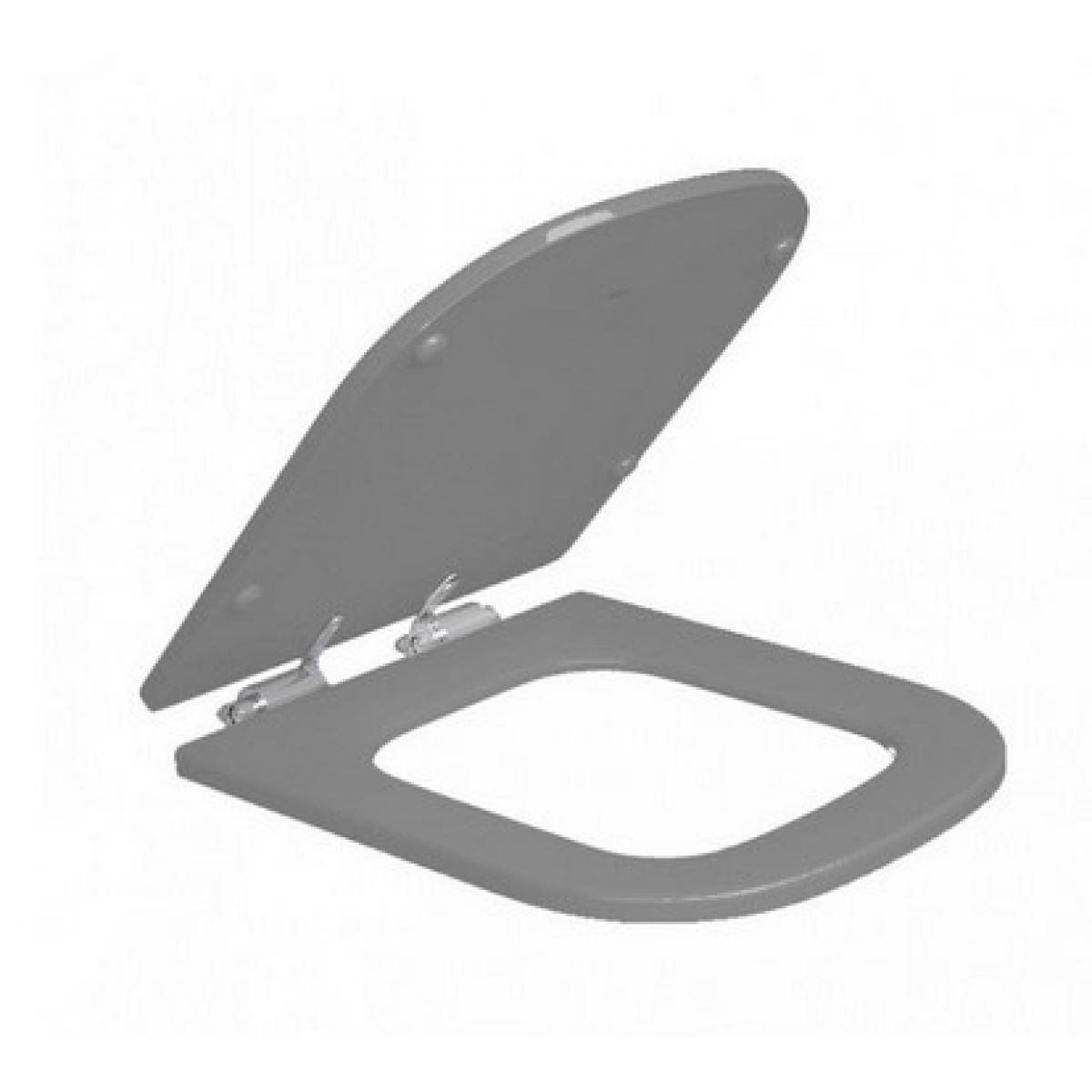 Assento Poliester SlowClose Deca Quadra-Polo-Unic Cinza Fosco-Cromado