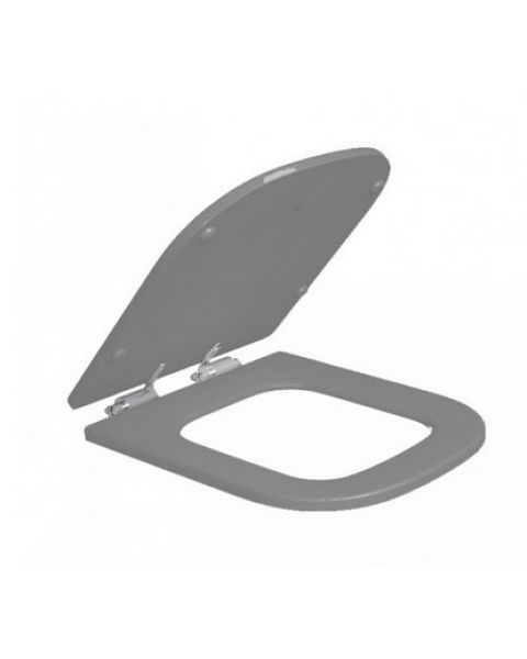 Assento Poliester SlowClose Deca Quadra-Polo-Unic Cinza Fosco-Cromado