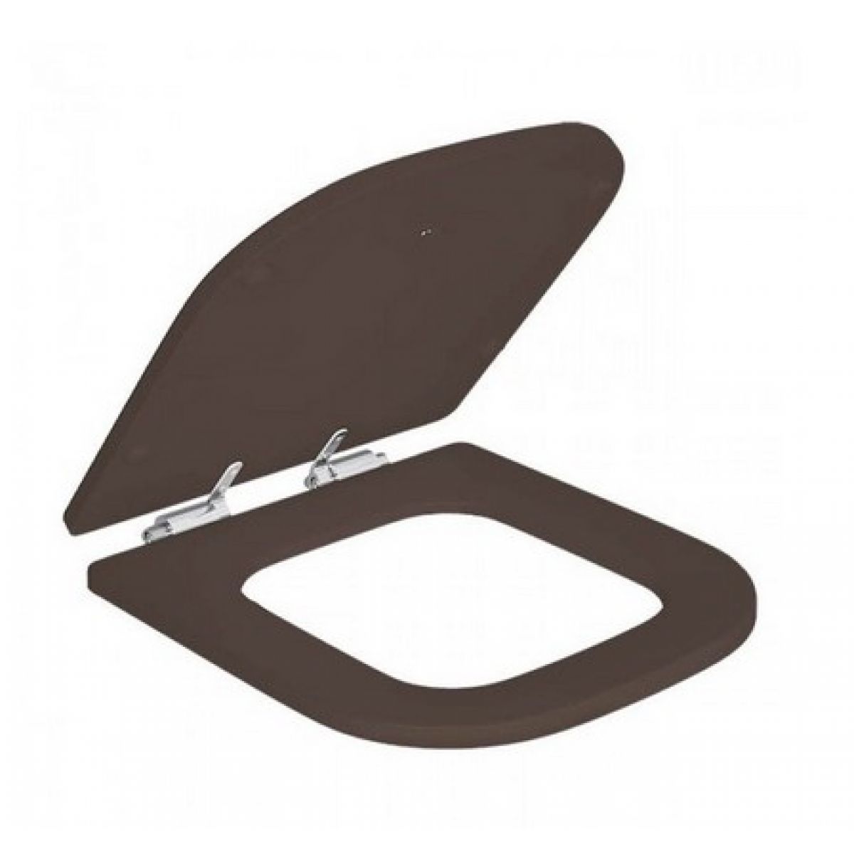 Assento Sanitario Poliester SlowClose Deca Piano Marrom Fosco-Cromado