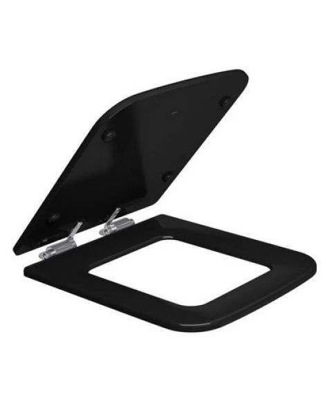 Assento de Poli&eacute;ster Slow Close Living &Eacute;bano Cromado