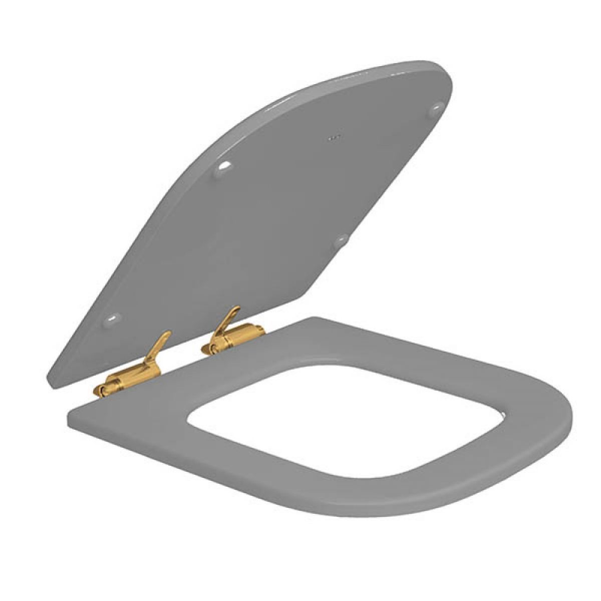 Assento Poli&eacute;ster Polo cinza fosco com Fixa&ccedil;&atilde;o Gold Matte