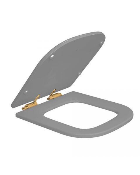 Assento Poli&eacute;ster Polo cinza fosco com Fixa&ccedil;&atilde;o Gold Matte