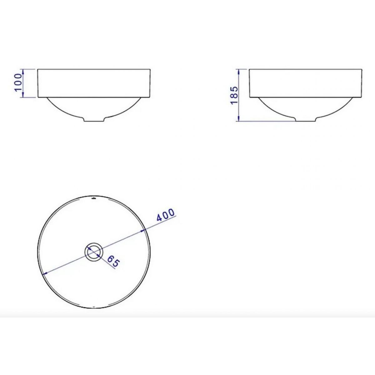 Cuba Sobrepor Deca Redonda Cinza Fosco