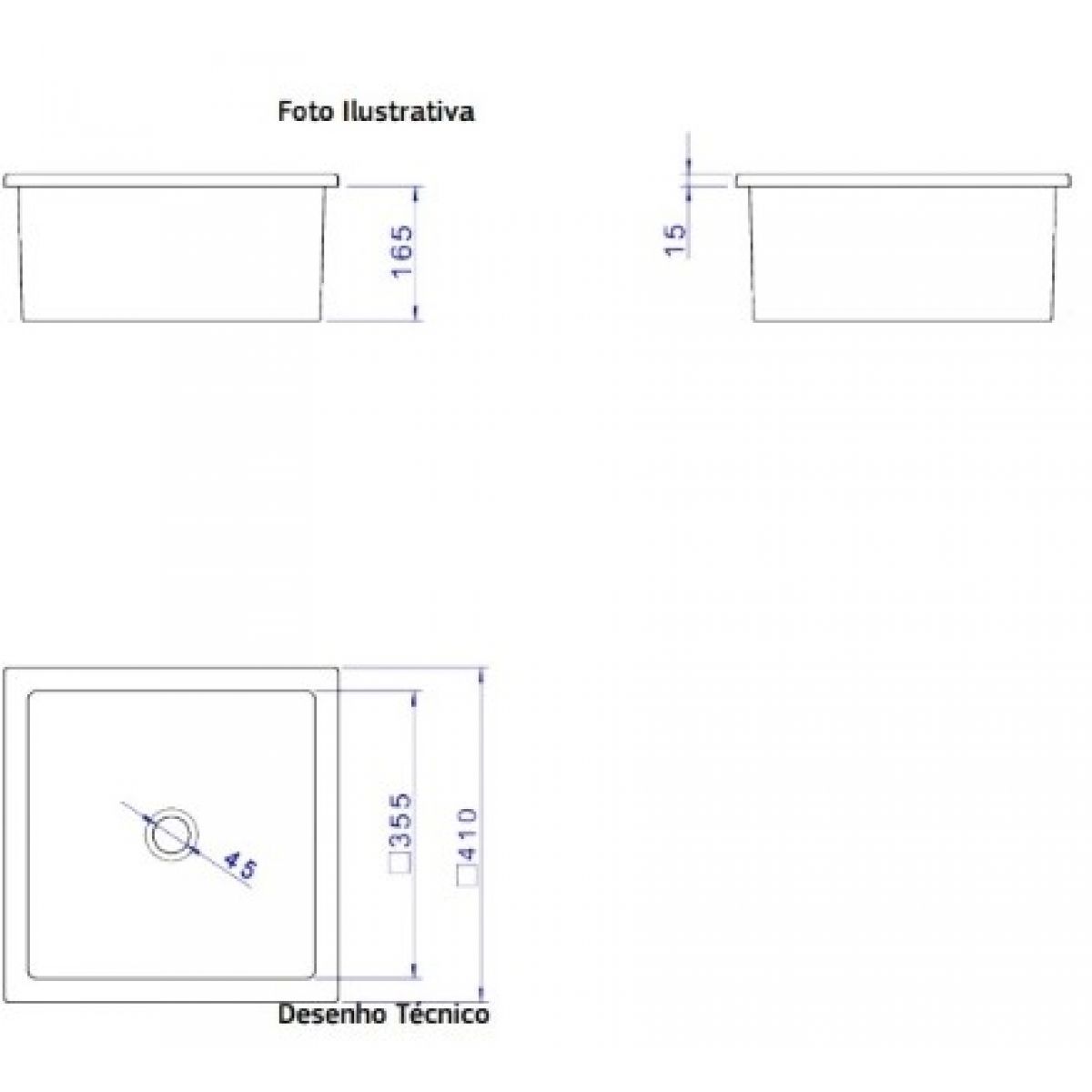 Cuba De Sobrepor Quadrada Branco