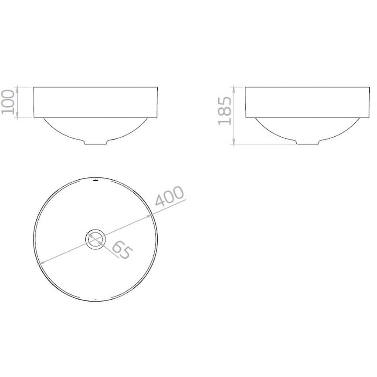 Cuba de Sobrepor Redonda Marfim
