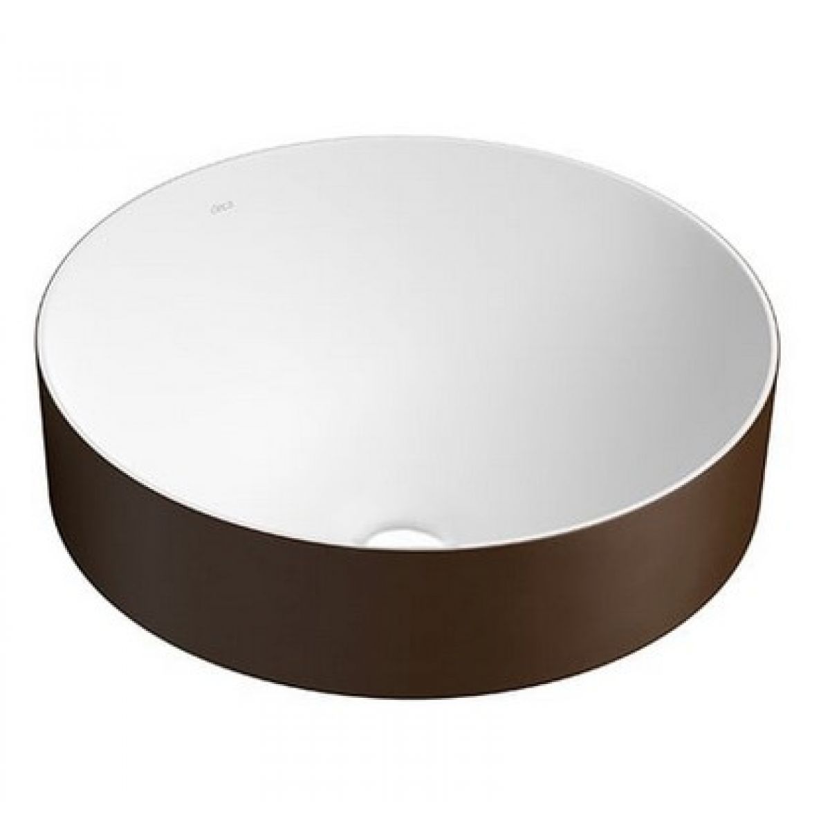 Cuba Sobrepor Redonda Bicolor Marrom Fosco e Branco Fosco