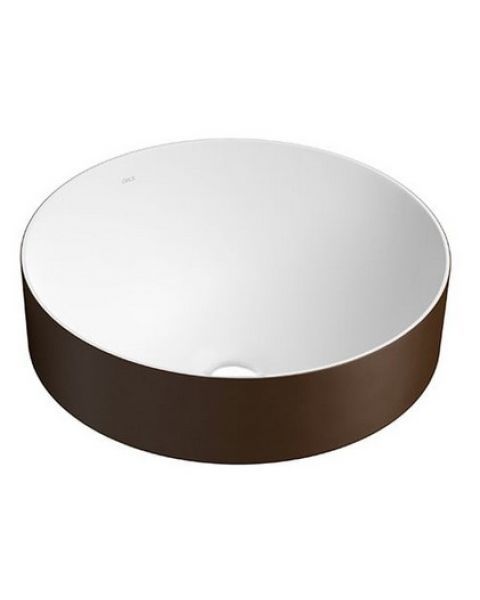 Cuba Sobrepor Redonda Bicolor Marrom Fosco e Branco Fosco