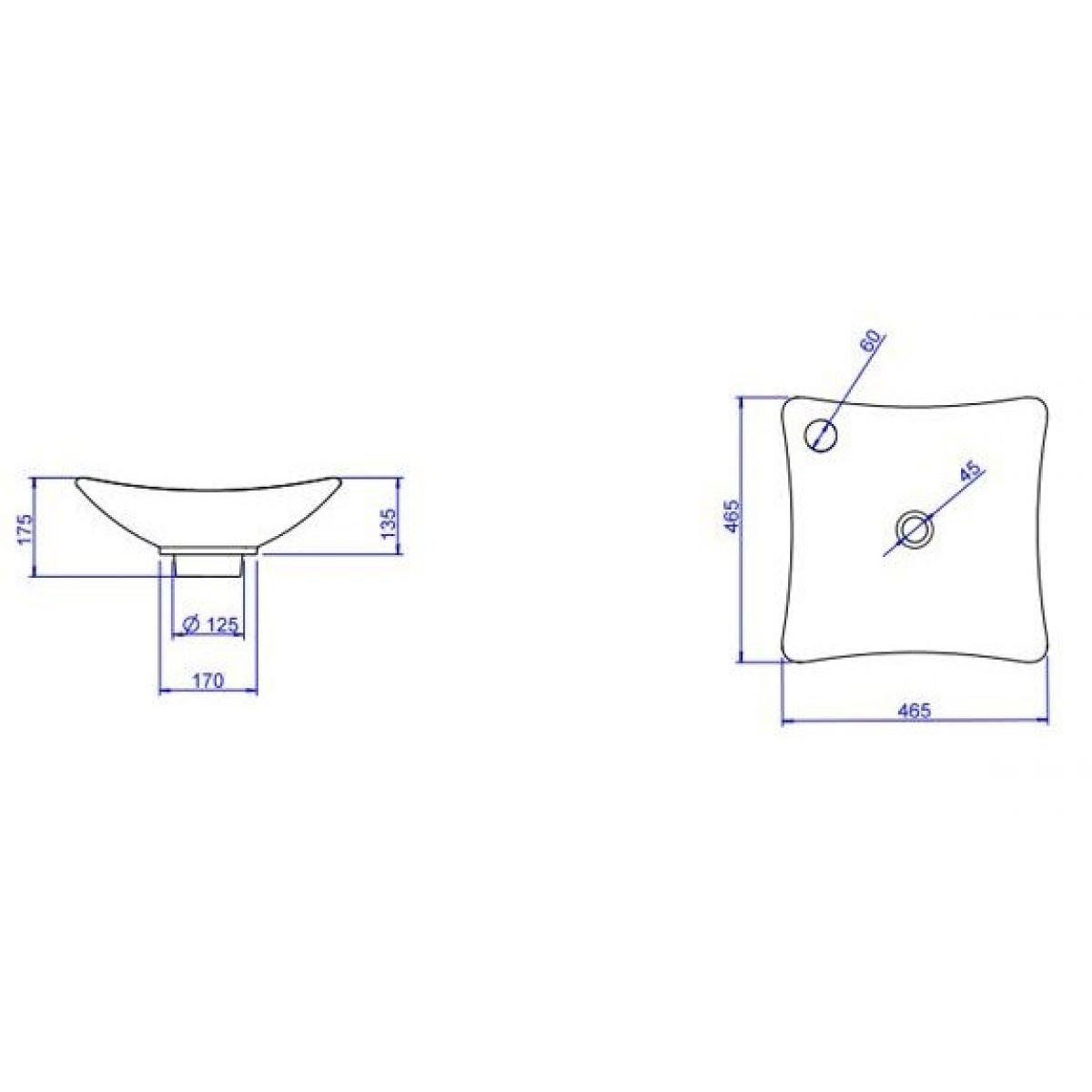 Cuba de Apoio com Furo para Torneira