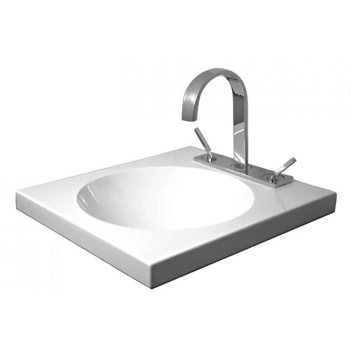 Cuba Lou&ccedil;a Banheiro Sobrepor Retangular Branca