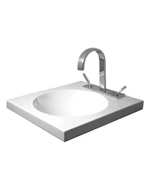 Cuba Lou&ccedil;a Banheiro Sobrepor Retangular Branca