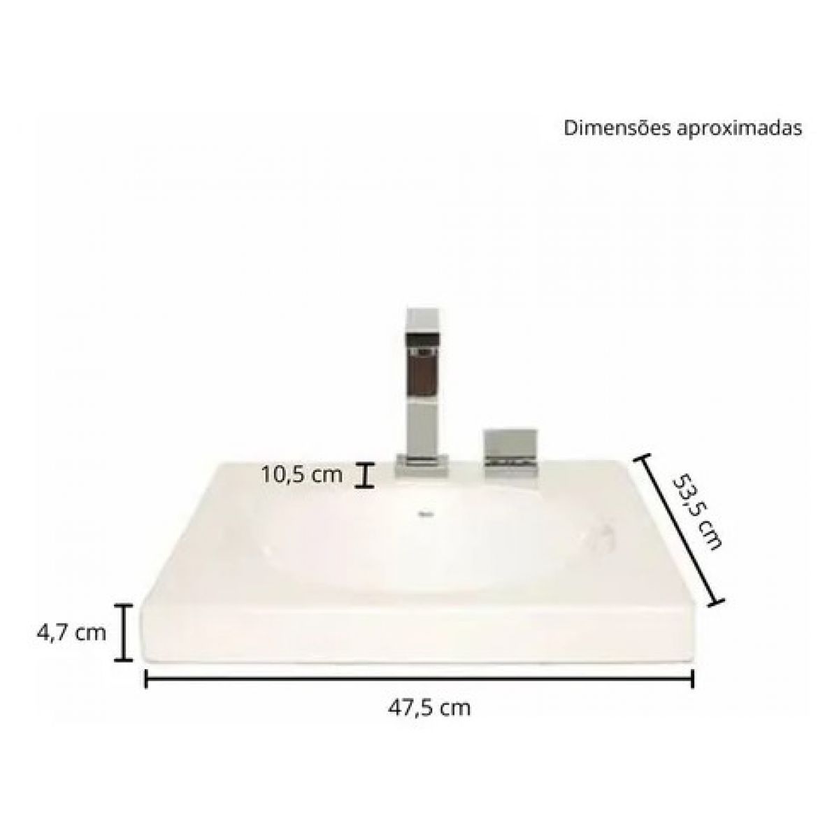 Cuba Lou&ccedil;a Banheiro Sobrepor Retangular Branca