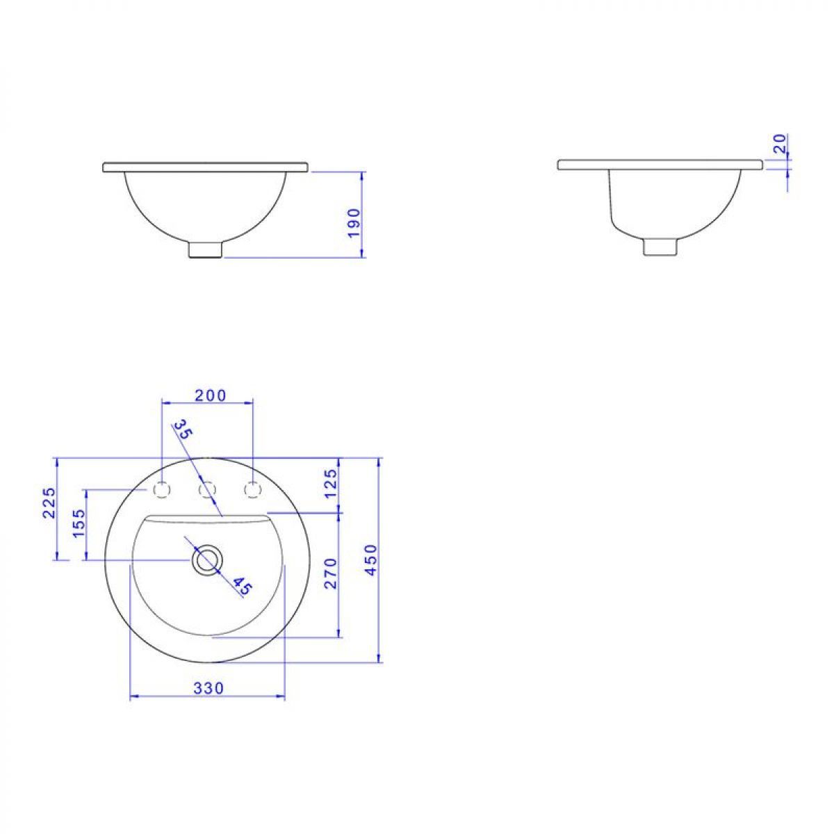 Cuba de Sobrepor Deca com Mesa Redonda Branco