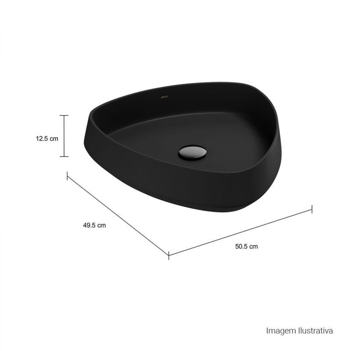 Cuba de Apoio Triangular Jader Almeida 495 X 510 Mm &Eacute;bano Fosco