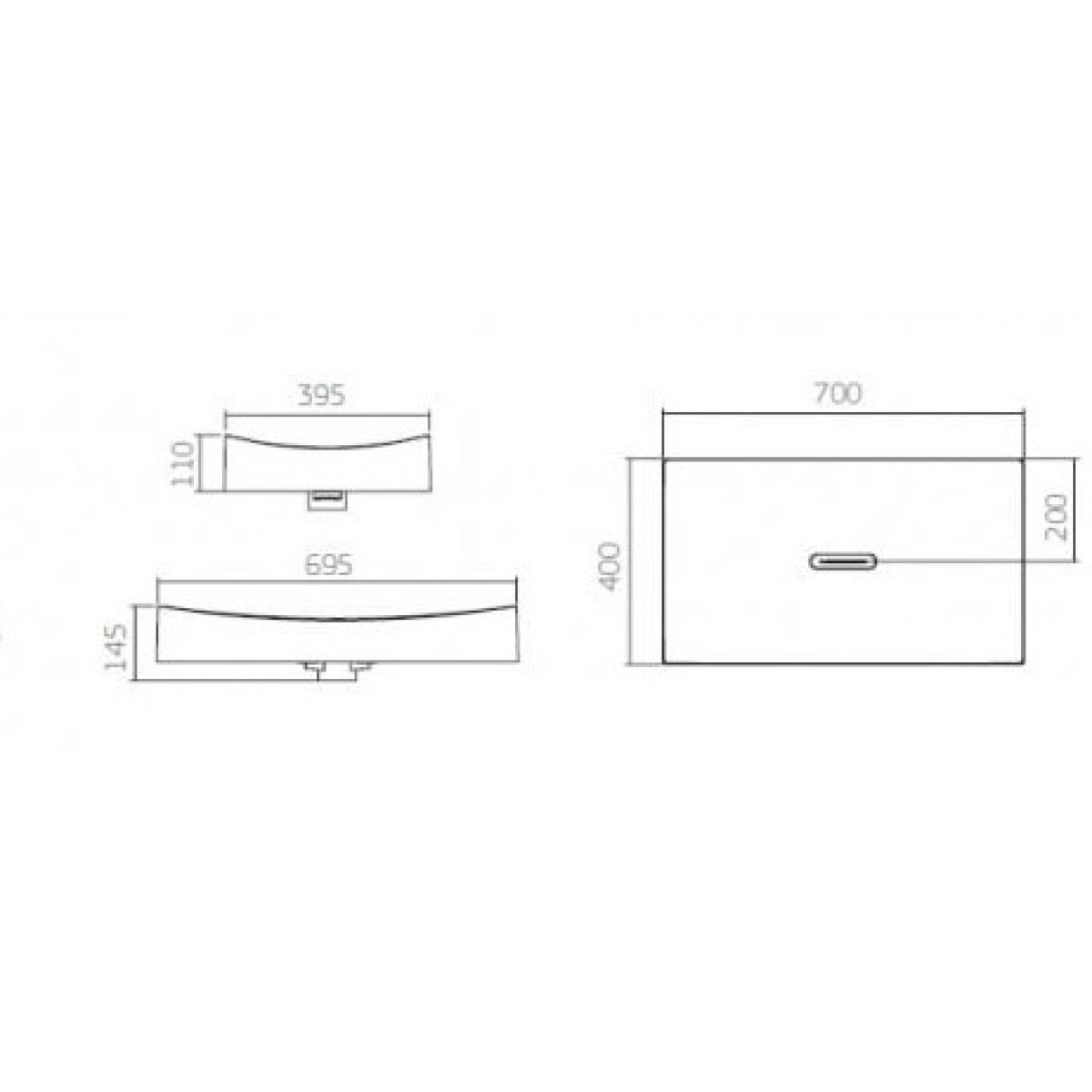Cuba de Apoio retangular