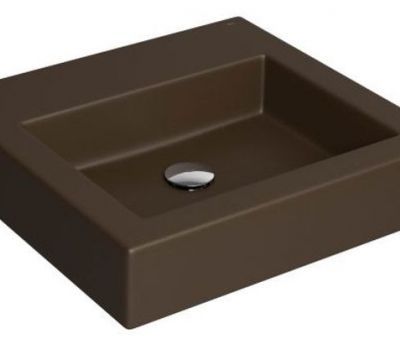 Elegância e Praticidade para seu Banheiro com a Cuba de Apoio Quadrada Marrom Fosco Deca 
